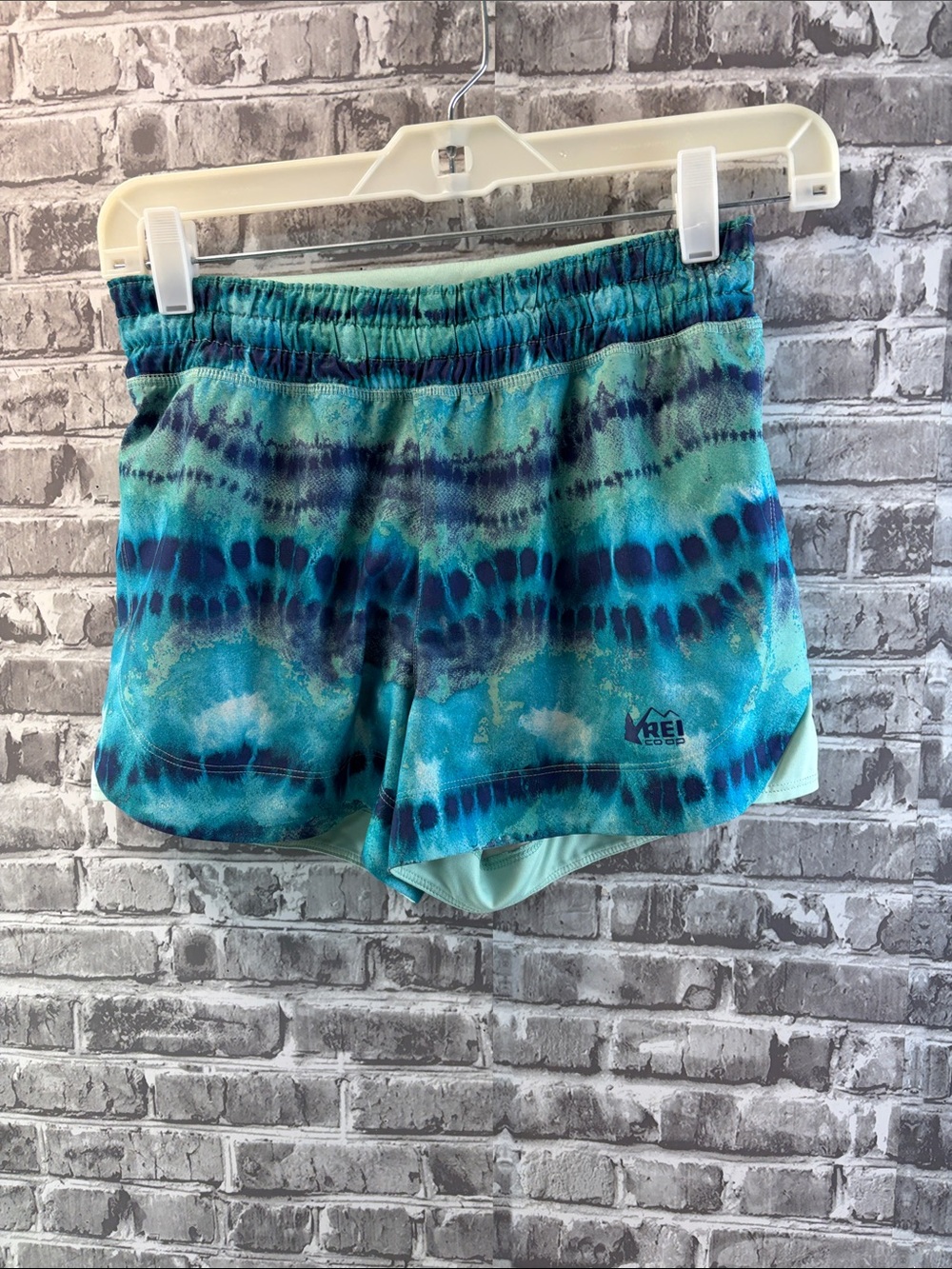 REI Teal and Navy
Tie-Dye Running Shorts